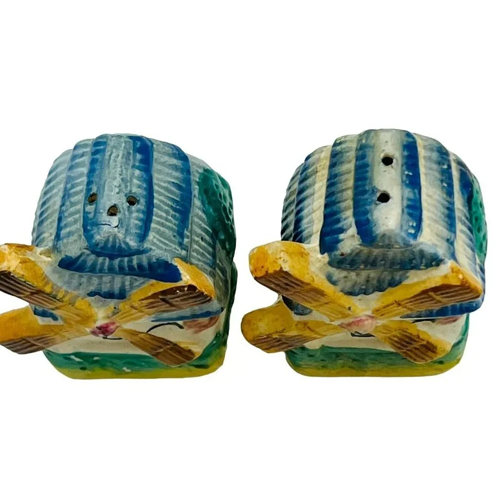 Vintage Windmill Salt Pepper‎ Shaker Japan Ceramic 3 inch